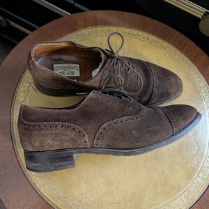 ALAN MCAFEE Knightsbridge Brown Suede Leather Brogues Made In England Oxford